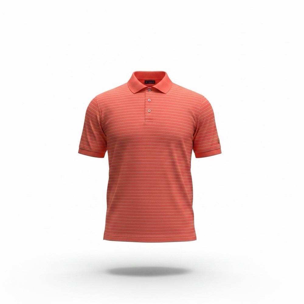 Jack Nicklaus Men's XXL Golf Polo Shirt Orange Striped Stay Dri Performance